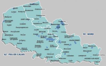 la carte du nord pas de calais